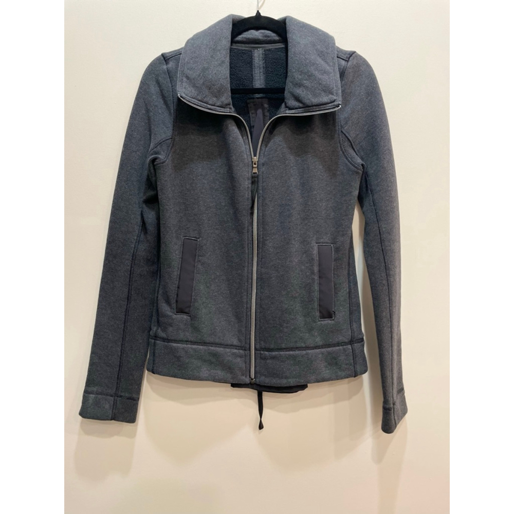 Lululemon En Route Jacket Size 6 Gray Fill Zip Fleece Zip Back - Picture 3 of 11